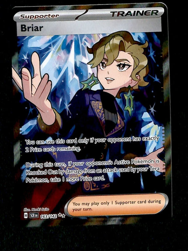 Briar Full Art Trainer Stellar Crown 163/142, NM Pokemon Card Briar Full Art Trainer Stellar Crown 163/142, NM Pokemon Card