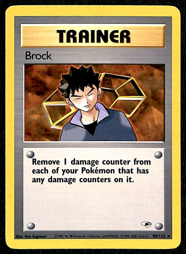 Brock Gym Heroes NM, 98/132 Pokemon Card.