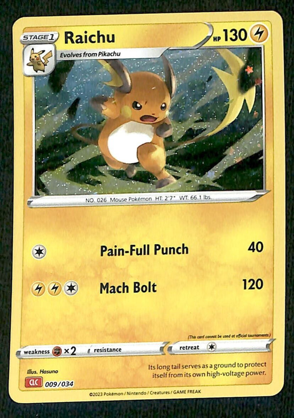 Raichu Holo Classic Collection 009/034, NM Pokemon Card Raichu Holo Classic Collection 009/034, NM Pokemon Card