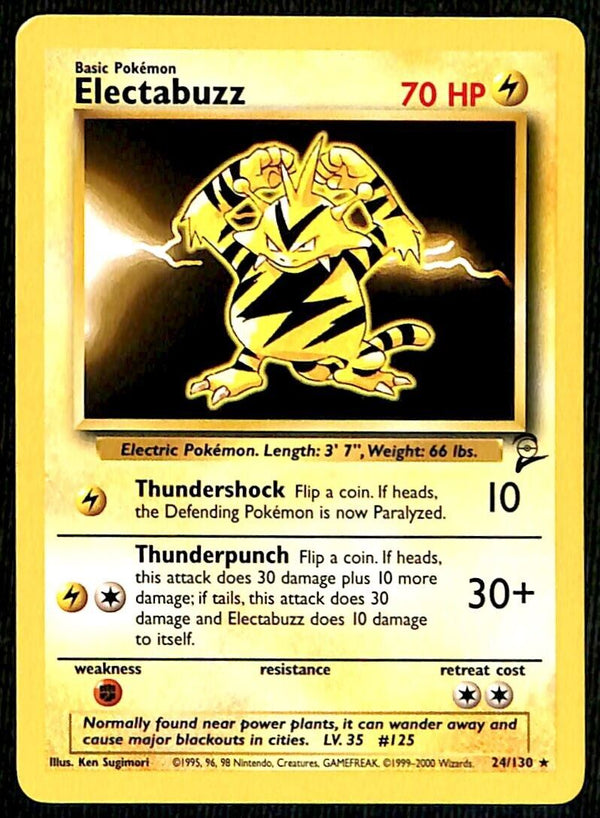 Electabuzz Base Set 2 EX, 24/130 Pokemon Card