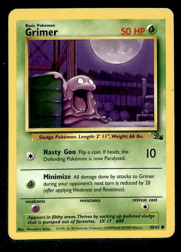 Grimer Fossil LP, 48/62 Pokemon Card