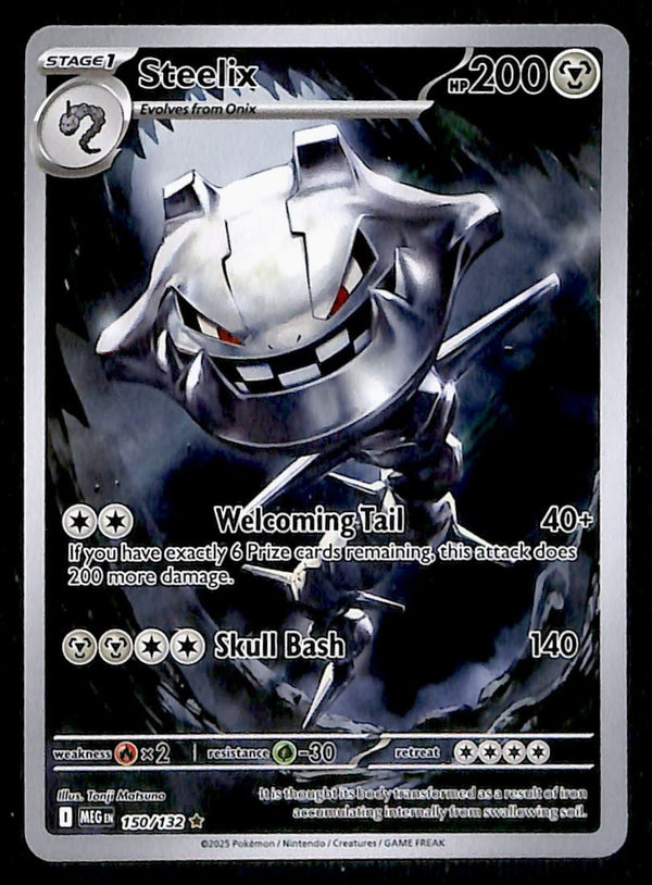 Steelix Illustration Rare Mega Evolution MEG 150/132, NM Pokemon Card