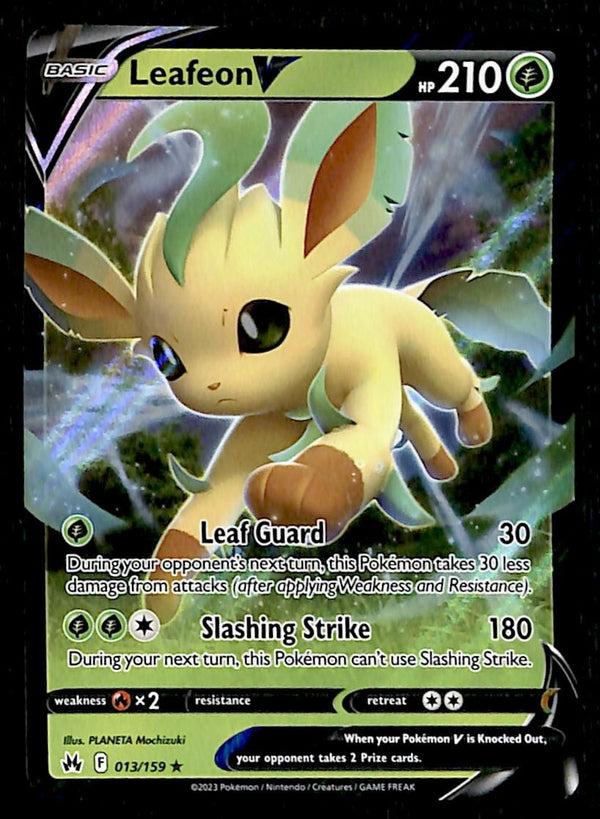 Leafeon V Ultra Rare Crown Zenith 013/159, NM Pokemon Card