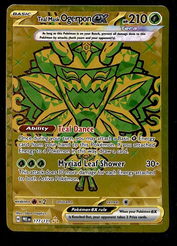Teal Mask Ogerpon Ex Hyper Rare Prismatic Evolutions 177/131, NM Pokemon Card