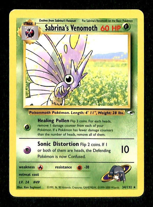 Sabrinas Venomoth Gym Heroes EX, 34/132 Pokemon Card. Sabrinas Venomoth Gym Heroes EX, 34/132 Pokemon Card.