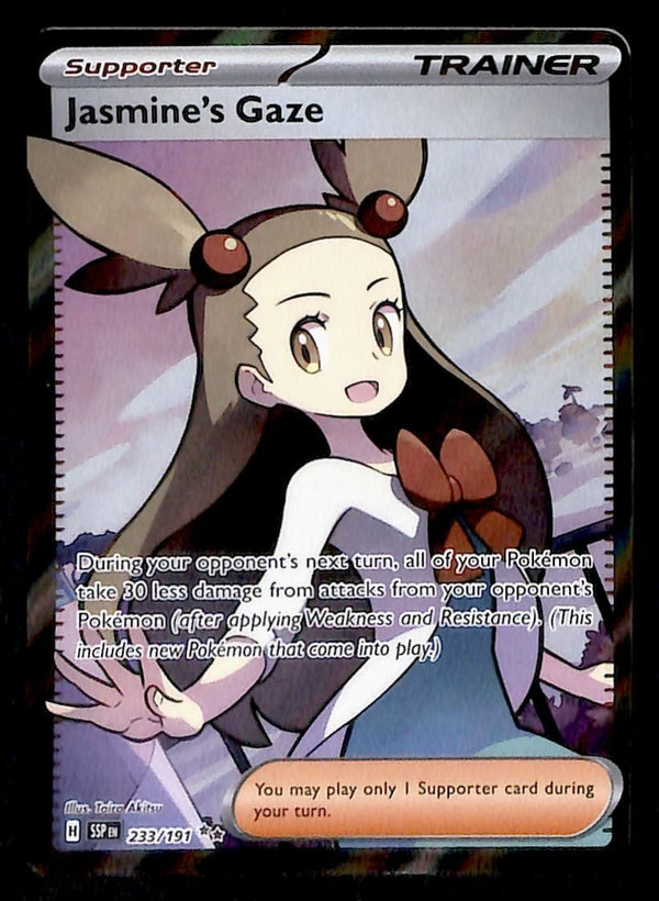 jasmine's gaze pokemon card Jasmine's Gaze Full Art Trainer Surging Sparks 233/191, NM Pokemon Car