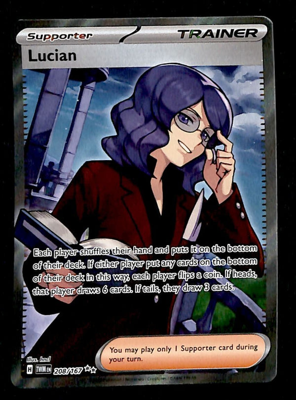 Lucian Full Art Trainer Twilight Masquerade 208/167, NM Pokemon Card