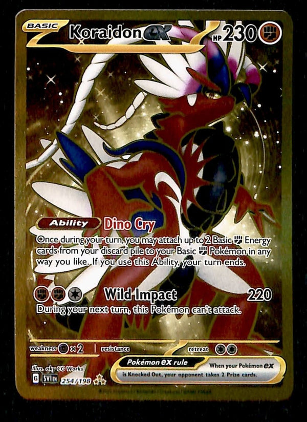 Koraidon ex Gold Hyper Rare Scarlet & Violet 254/198, NM Pokemon Card