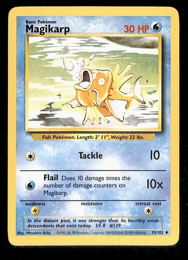 Magikarp Base Set 1999 Unlimited Print NM, 35/102 Pokemon Card.