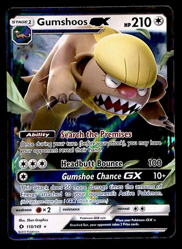 Gumshoos GX Ultra Rare Sun & Moon 110/149, NM Pokemon Card