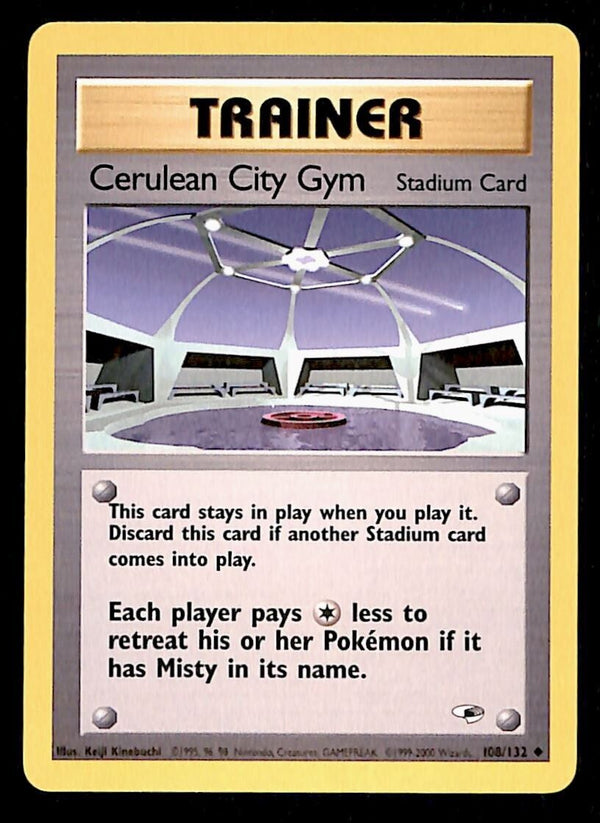 Cerulean City Gym Gym Heroes NM, 108/132 Pokemon Card.