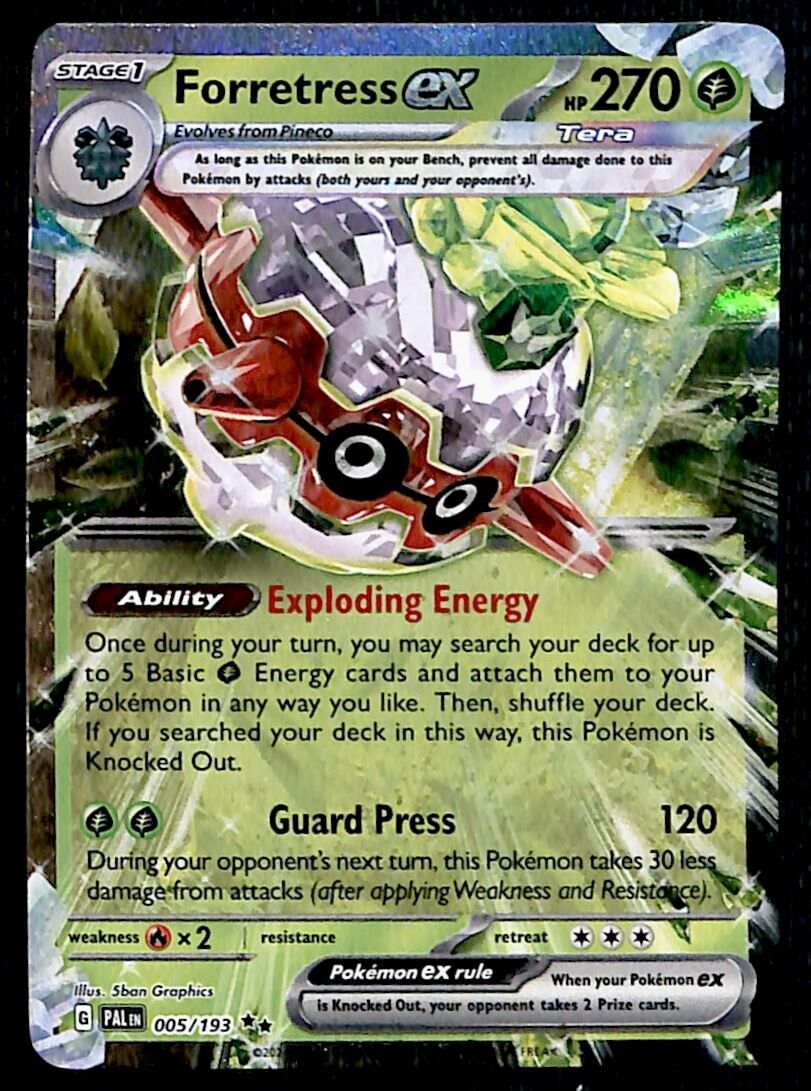 Forretress ex Rare Paldea Evolved 005/193, NM Pokemon Card