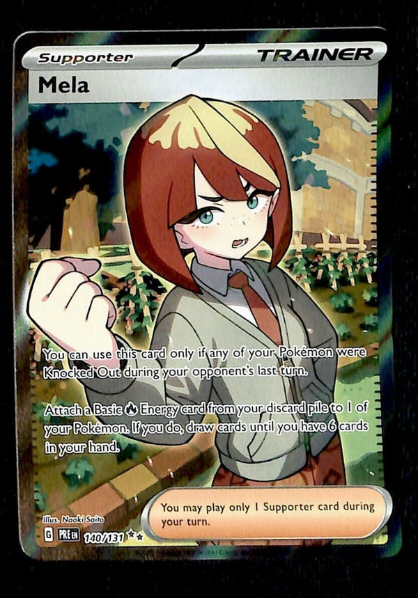 Mela Full Art Trainer Prismatic Evoloutions 140/131, NM Pokemon Card