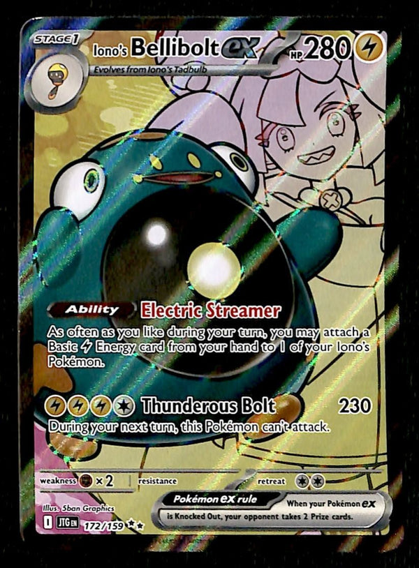 Iono's Bellibolt EX Full Art Journey Together 172/159, NM Pokemon Card