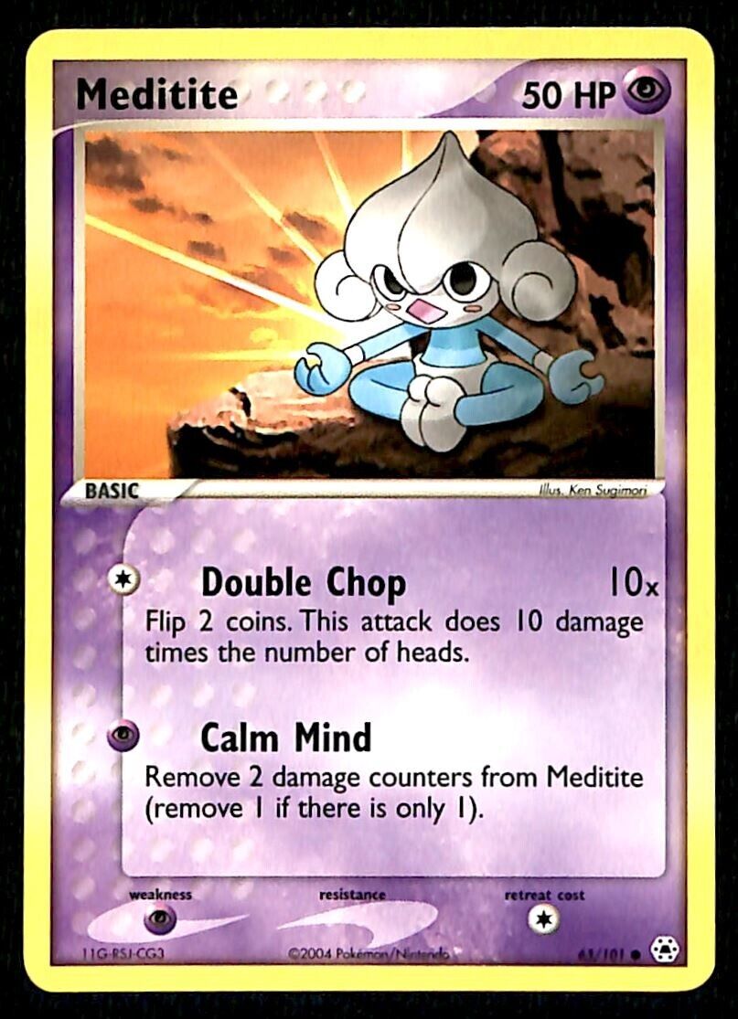 Meditite Hidden Legends NM, 65/101 Pokemon Card