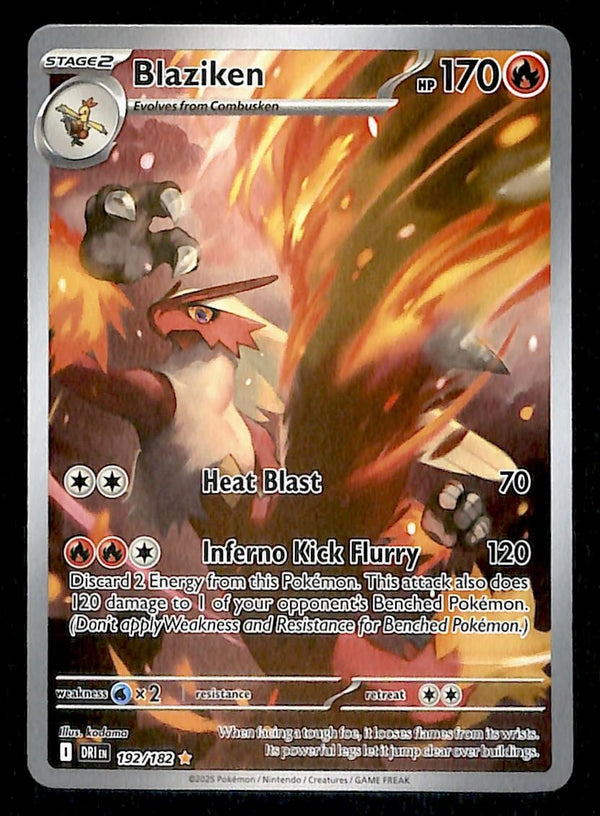 Blaziken Illistration Rare Destined Rivals 192/182, NM Pokemon Card