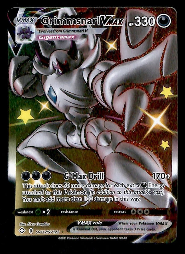 Shiny Grimmsnarl Vmax Full Art Shining Fates SV117/SV122, NM Pokemon Card