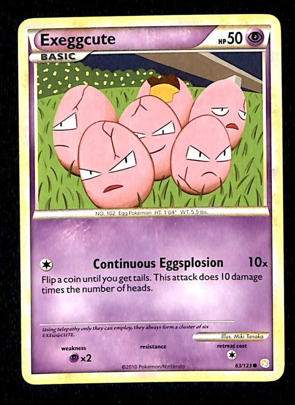 Exeggcute Heartgold & Soulsilver NM, 63/123 Pokemon Card