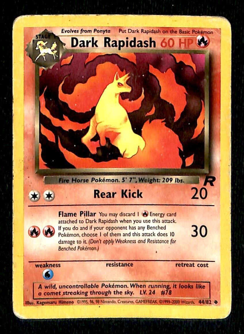 Dark Rapidash Team Rocket VG, 44/82 Pokemon Card.