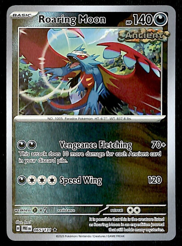 Roaring Moon Reverse Holo Prismatic Evoloutions 065/131, NM Pokemon Card
