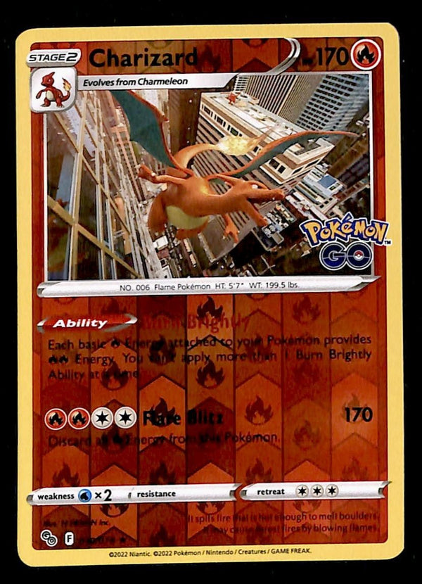 Charizard Reverse Holo Pokemon GO 010/078, NM Pokemon Card