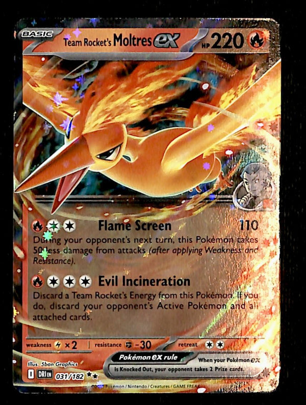 Team Rocket's Moltres ex Rare Destined Rivals 031/182, NM Pokemon Card