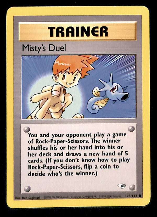 Misty's Duel Gym Heroes EX, 123/132 Pokemon Card.