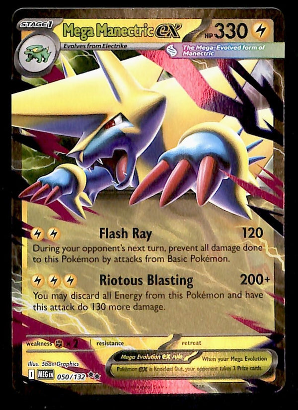 Mega Manectric ex Mega Evolution MEG 050/132, NM Pokemon Card