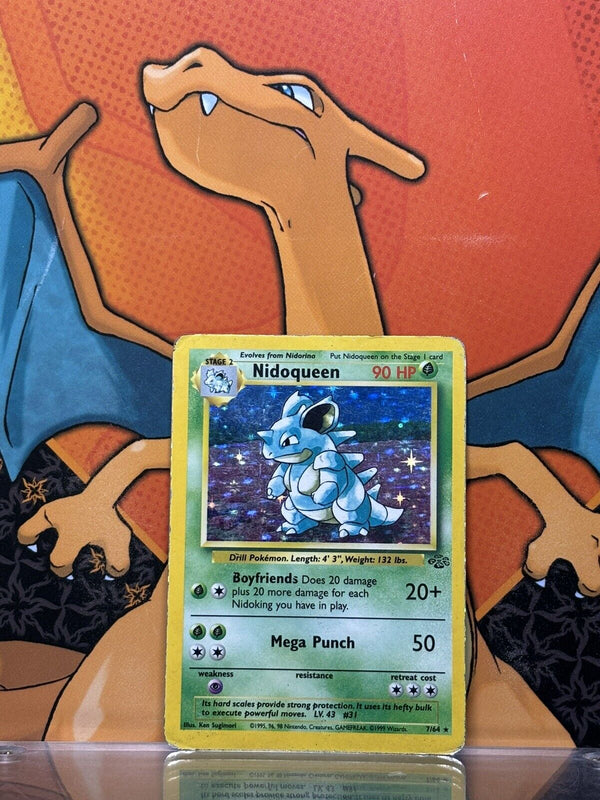 Nidoqueen Holo Jungle VG, 7/64 Pokemon Card.