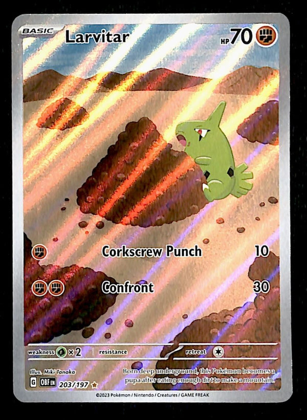 Larvitar Special Illistratio Rare Obsidian Flames 203/197, NM Pokemon Card