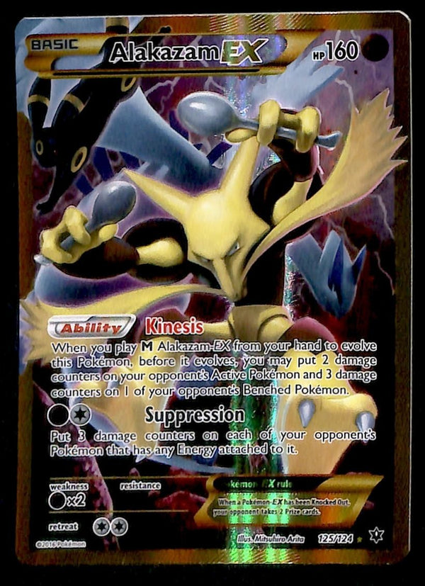 Alakazam ex Secret Rare Fates Collide 125/124, NM Pokemon Card Alakazam ex Secret Rare Fates Collide 125/124, NM Pokemon Card