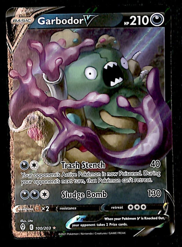 Garbodor V Ultra Rare Evolving Skies 100/203, NM Pokemon Card