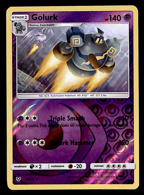 Golurk Reverse Holo Shining Legends 44/73, NM Pokemon Card