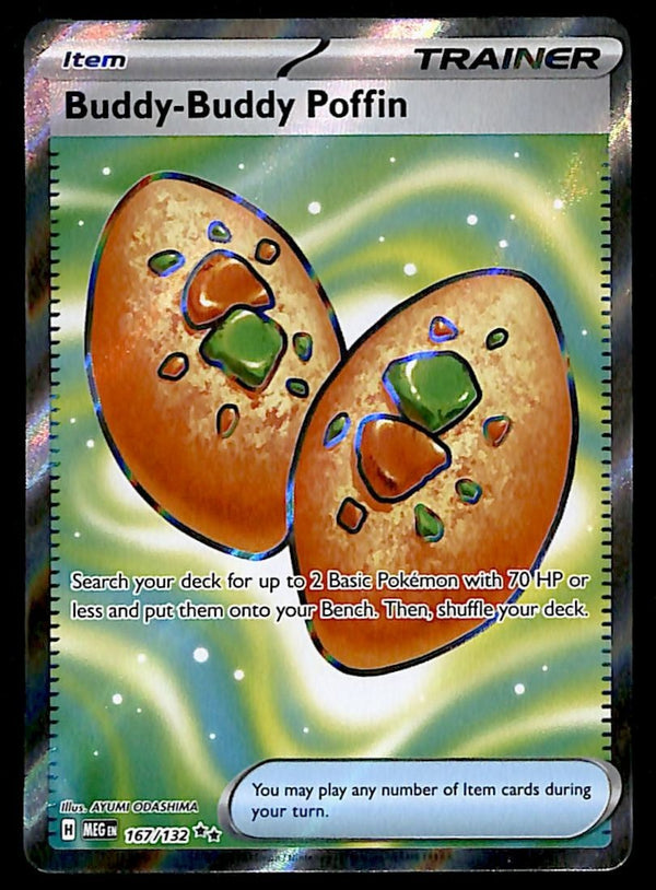 Buddy-Buddy Poffin Full Art Mega Evolution MEG 167/132, NM Pokemon Card