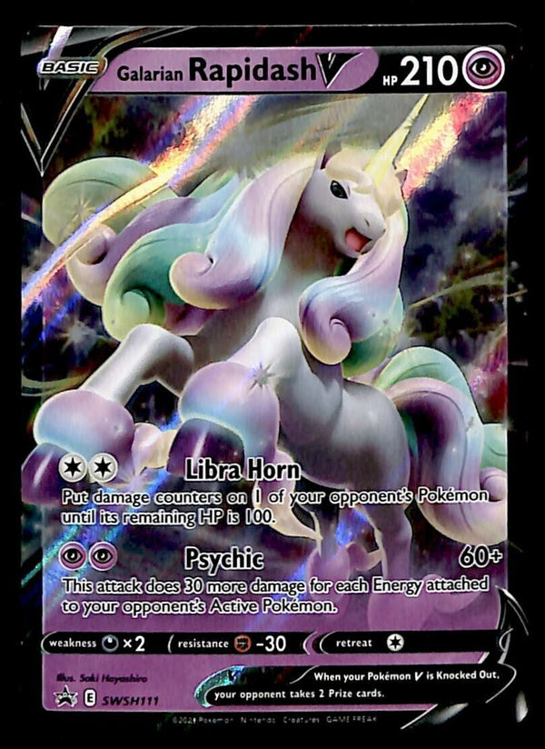 Rapidash V Black Star Promo SWSH 111, NM Pokemon Card