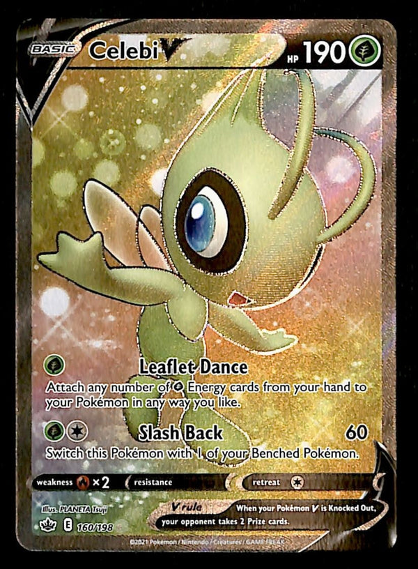 Celebi  V Full Art Chilling Reign 160/198, NM Pokemon Card