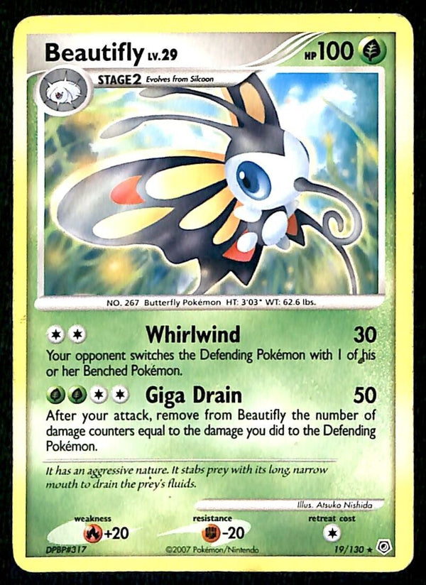 Beautifly Diamond & Pearl EX, 19/130 Pokemon Card Beautifly Diamond & Pearl EX, 19/130 Pokemon Card