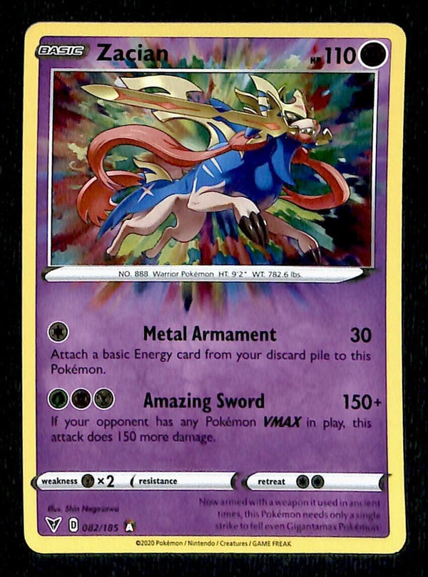 Zacian Amazing Rare Vivid Voltage 082/185, NM Pokemon Card Zacian Amazing Rare Vivid Voltage 082/185, NM Pokemon Card