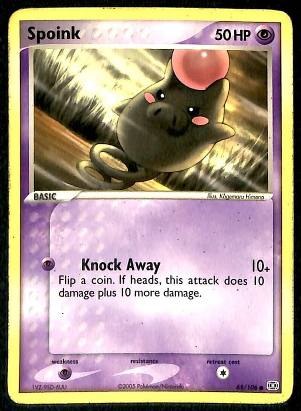 Spoink Emerald VG, 65/106 Pokemon Card Spoink Emerald VG, 65/106 Pokemon Card