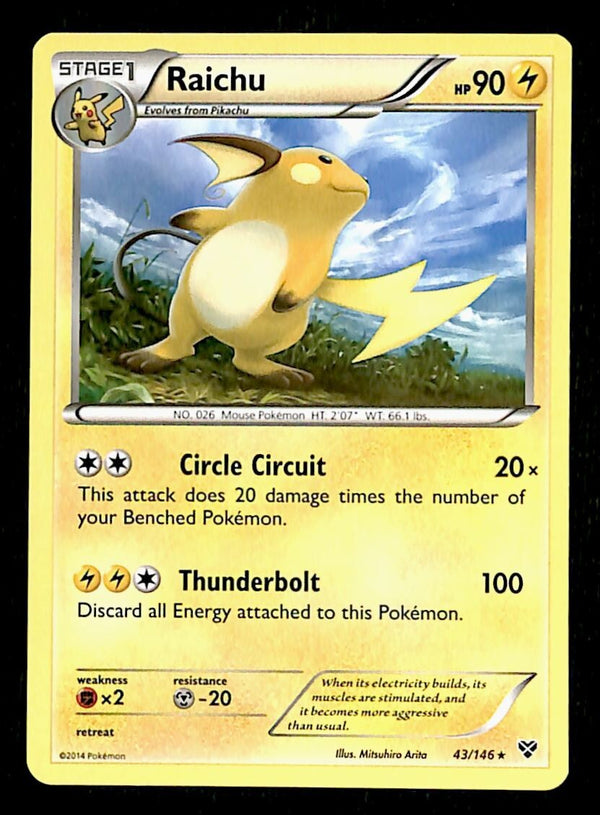 Raichu XY Base Set 43/146, EX Pokemon Card