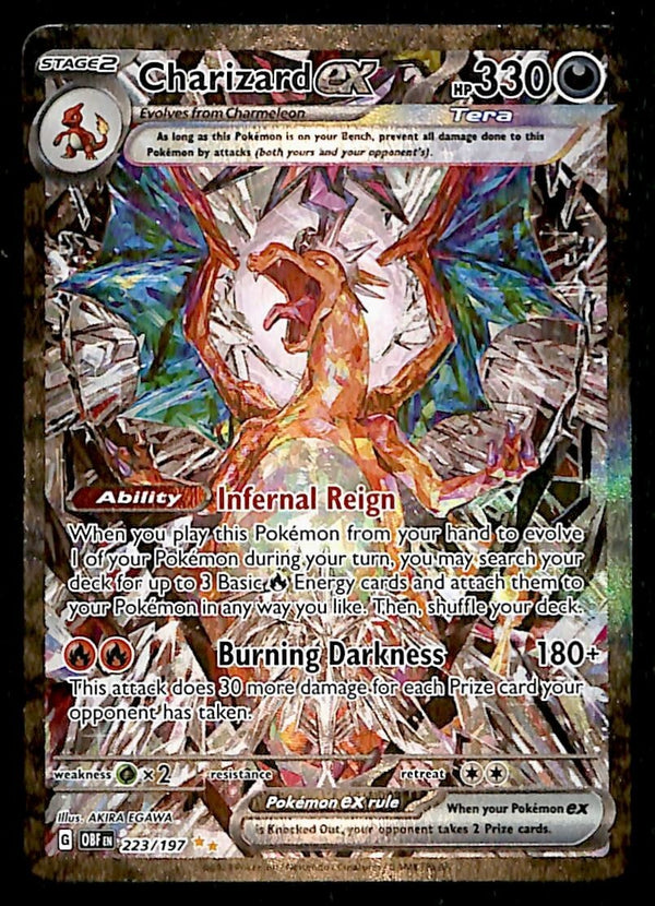 Charizard ex Obsidian Flames SIR 223/197, NM Pokemon Card Charizard ex Obsidian Flames SIR 223/197, NM Pokemon Card