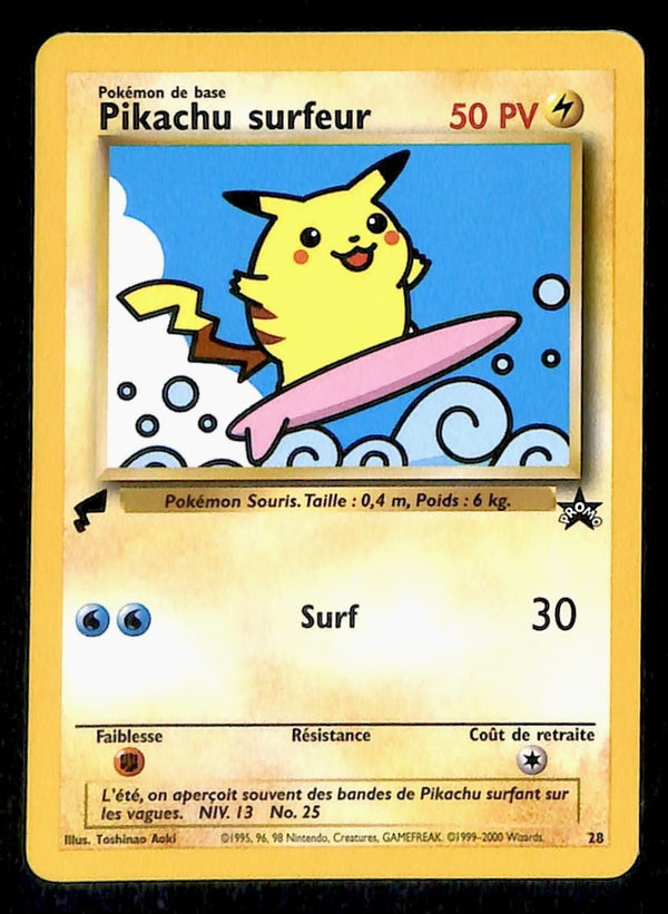 Surfing Pikachu World Collection French Black Star Promo 28, NM Pokemon Card