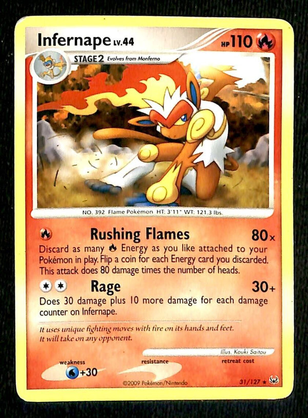 Infernape Platinum VG, 31/127 Pokemon Card Infernape Platinum VG, 31/127 Pokemon Card