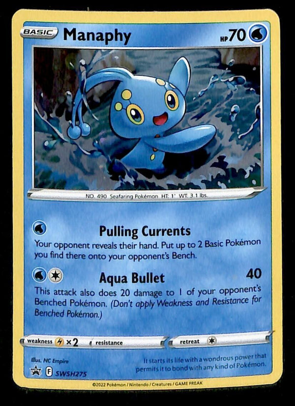 Manaphy Holo Black Star Promo SWSH 275, NM Pokemon Card Manaphy Holo Black Star Promo SWSH 275, NM Pokemon Card