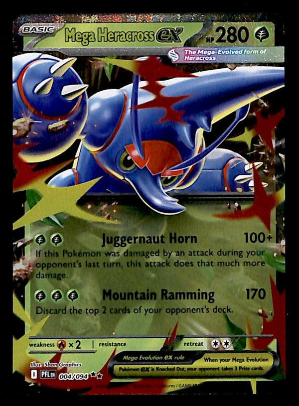 Mega Heracross ex Phantasmal Flames 004/094, NM Pokemon Card