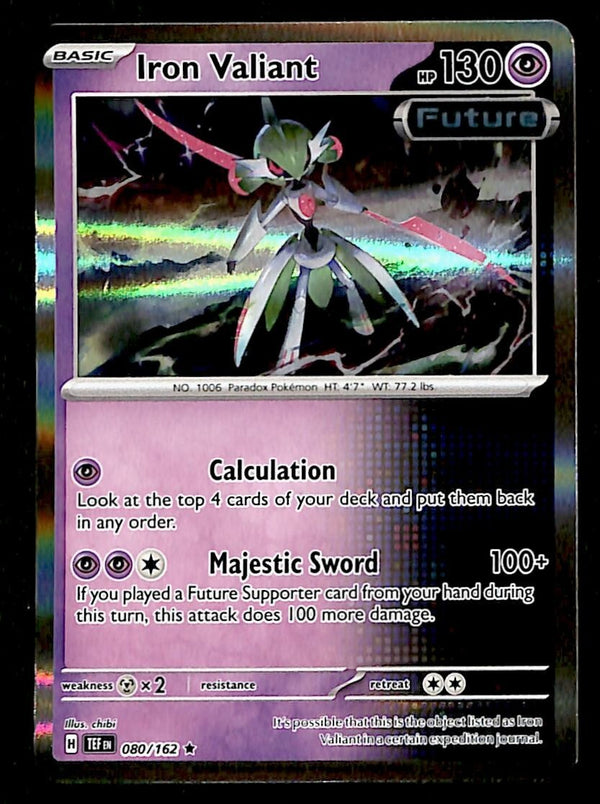 Iron Valiant Holo Temporal Forces 080/162, NM Pokemon Card