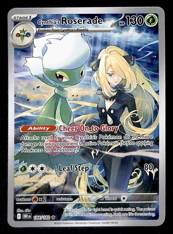 Cynthinas Roserade Illustration Rare Destined Rivals NM, 184/182 Pokemon Card