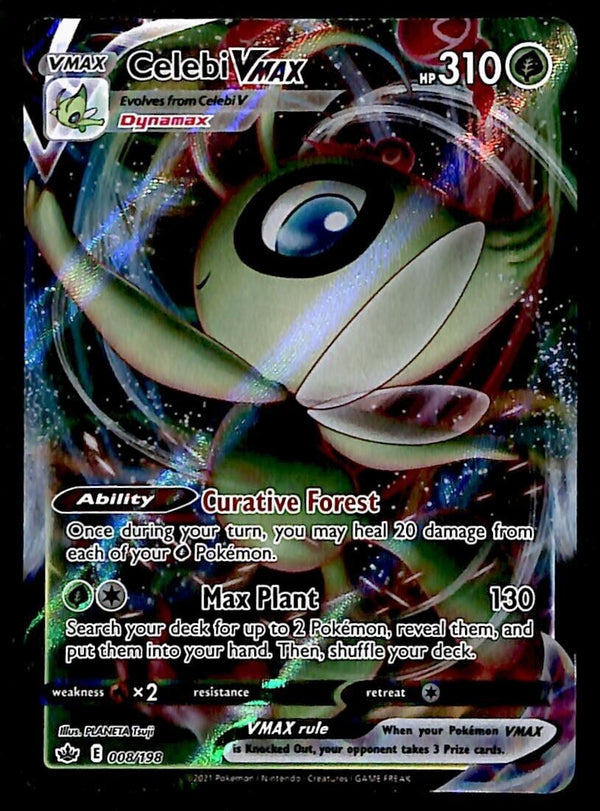 Celebi V Ultra Rare VMAX Chilling Reign 008/198, NM Pokemon Card Celebi V Ultra Rare VMAX Chilling Reign 008/198, NM Pokemon Card
