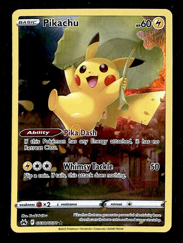 Pikachu Galarian Gallery Crown Zenith GG30/GG70, NM Pokemon Card