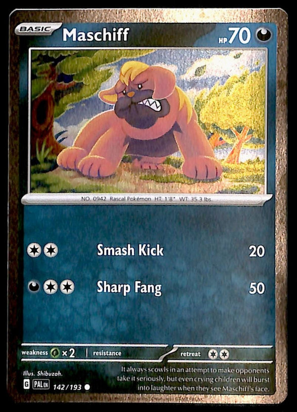 Maschiff Cosmos Holo Paldea Evolved 142/193, NM Pokemon Card